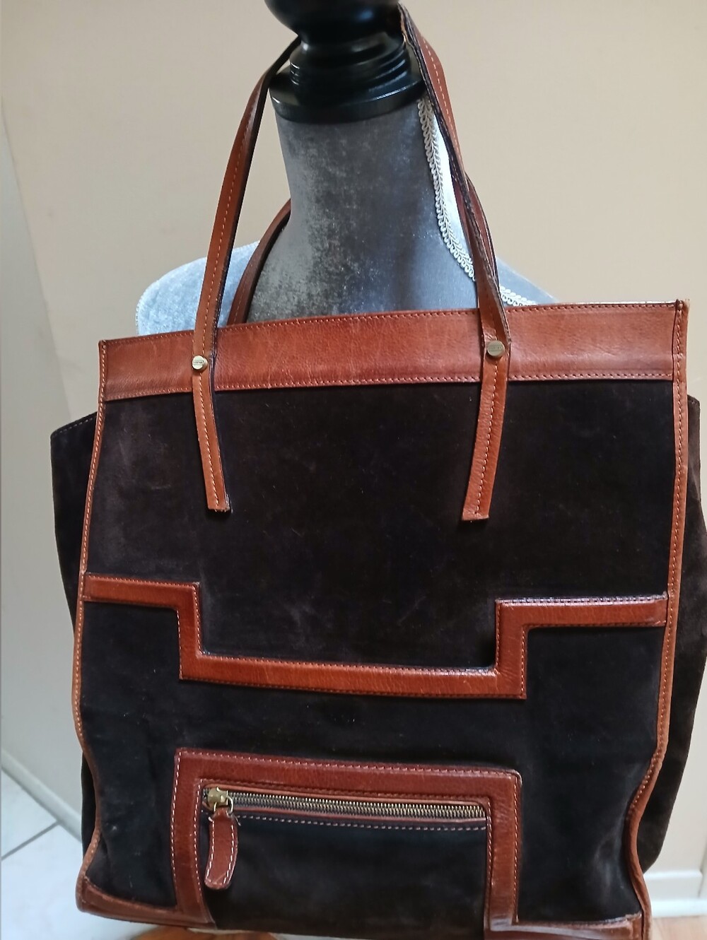 Hunter Boots "Halle" Suede & Leather Tote Bag